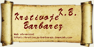 Krstivoje Barbarez vizit kartica